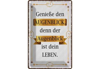 Vianmo Insegna Di Latta 30X20 Cm GenießE Den Augenblick Denn