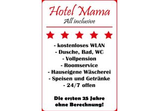 Vianmo Insegna In Legno 30X20 Cm Hotel Mama Weiß-Rotes