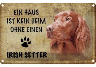 Vianmo Insegna Di Latta 12X18 Cm Irish Setter Hund