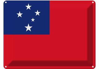 Vianmo Insegna Di Latta 30X40 Cm Bandiera Samoas Flag Of Samoa