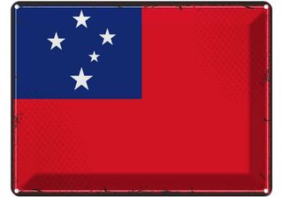 Vianmo Insegna Di Latta 30X40 Cm Bandiera Samoas Retro Flag Of Samoa