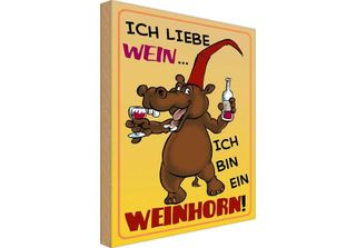 Vianmo Insegna In Legno 30X20 Cm Alkohol Liebe Wein Bin Ein Weinhorn