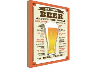 Vianmo Insegna In Legno 18X12 Cm Bier Beer Around The World Beer Please