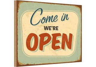 Vianmo Insegna In Legno 12X18 Cm Come In We`Re Open
