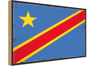 Vianmo Insegna In Legno 20X30 Cm Bandiera Dr Kongo Democratic Congo