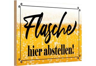 Vianmo Insegna In Legno 20X30 Cm Flasche Hier Abstellen Bier