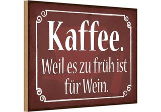 Vianmo Insegna In Legno 20X30 Cm Kaffee Weil Zu FrüH Sit FüR Wein