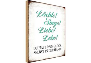 Vianmo Insegna In Legno 30X20 Cm LäChle Singe Liebe Lebe GlüCk