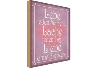 Vianmo Insegna In Legno 18X12 Cm Lebe Jeden Moment Lache Liebe
