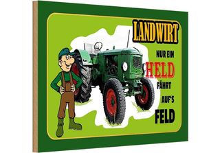 Vianmo Insegna In Legno 20X30 Cm Landwirt Nur Ein Held FäHrt Feld