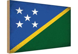 Vianmo Insegna In Legno 20X30 Cm Salomonen Solomon Islands Vintag