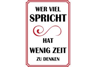 Vianmo Insegna In Legno 18X12 Cm Wer Viel Spricht Hat Wenig