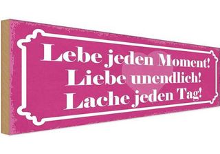 Vianmo Insegna In Legno 10X27 Cm Lebe Jeden Moment Lache Liebe
