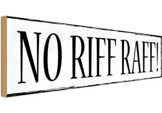 Vianmo Insegna In Legno 10X27 Cm No Riff Raff!