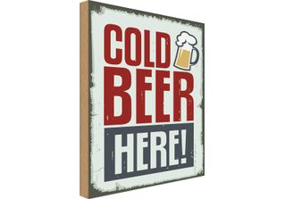 Vianmo Insegna In Legno 40X30 Cm Cold Beer Here Bier