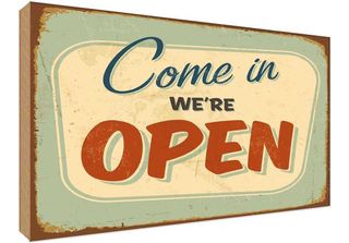 Vianmo Insegna In Legno 30X40 Cm Come In We`Re Open