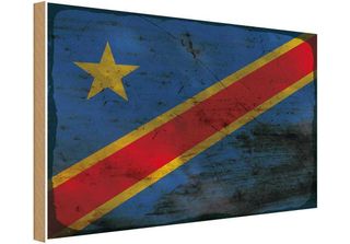 Vianmo Insegna In Legno 30X40 Cm Bandiera Dr Kongo Democratic Congo