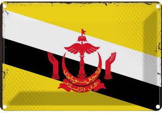 Vianmo Insegna Di Latta 12X18 Cm Bandiera Bruneis Flag Of Brunei