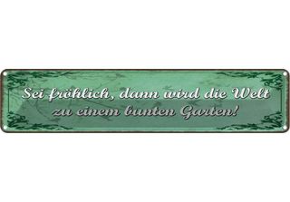 Vianmo Insegna Di Latta 10X46 Cm Sei FröHlich Welt Bunter Garten