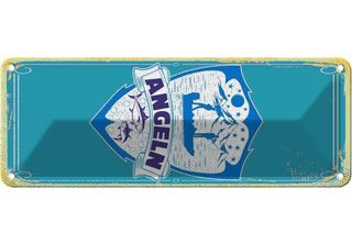 Vianmo Insegna Di Latta 10X27 Cm Anglen Angler Fische