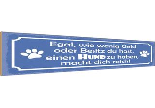 Vianmo Insegna In Legno 10X46 Cm Wenig Geld Oder Besitz, Einen Hund