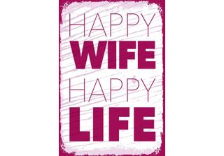 Vianmo Insegna In Legno 30X20 Cm Frau Happy Wife Happy Life