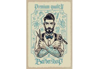 Vianmo Insegna In Legno 30X20 Cm Barbershop Premium Quality