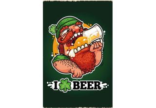 Vianmo Insegna In Legno 30X20 Cm I Love Beer Bier