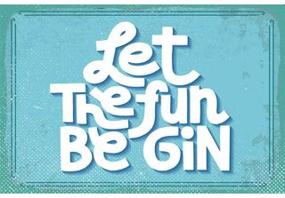Vianmo Insegna In Legno 20X30 Cm Let The Fun Be Gin