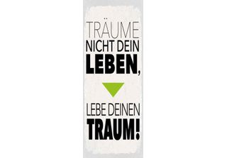 Vianmo Insegna In Legno 27X10 Cm Leben Lebe Deinen Traum