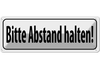 Vianmo Insegna Di Latta 10X27 Cm Bitte Abstand Halten
