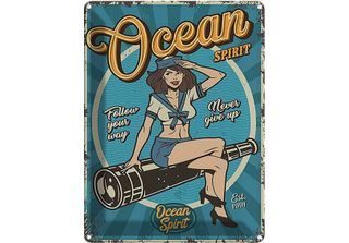 Vianmo Insegna Di Latta 40X30 Cm Ocean Spirit Seefahrt Ozean