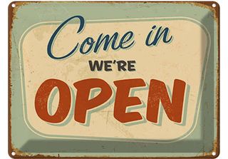 Vianmo Insegna Di Latta 30X40 Cm Come In We`Re Open