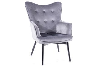 Poltrona Imbottita Kaylan - Nero / Grigio