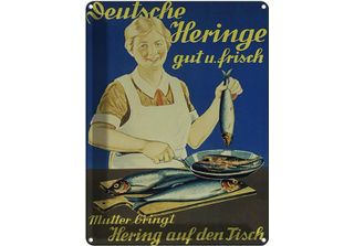 Vianmo Insegna Di Latta 40X30 Cm Fisch Deutsche Heringe Gut Frisch Dekoschild