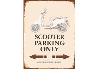 Vianmo Insegna In Legno 40X30 Cm Scooter Parking Only All Others
