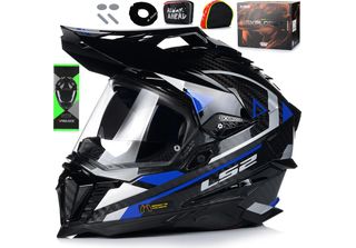 Casco Moto LS2 MX701 Explorer Adventure Blu-06 L Ece 22.06