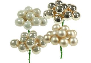 Bacche A Specchio Beige Mix 25Mm 140Pz - Palline Decorative Lucide E Opache Per…