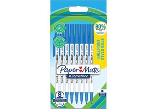 Paper:Mate 2187679 Paper:Mate Biros Kilometrico, Blu, Blister Da 8 Pezzi