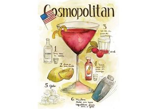 Vianmo Insegna In Legno 40X30 Cm Rezept Cosmopolitan Cocktail Recipe