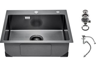 Lavello In Acciaio Inox 55X45X19 Cm - Lavello A Una Vasca - Lavelli Di Alta Qua…