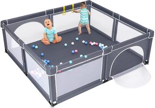 Costway Costway Box Per Bambini Con 50 Palline Con Cerniera Grigio Scuro