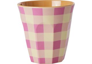 Tazza In Melamina Rice Rosa Medio Con Motivo A Righe