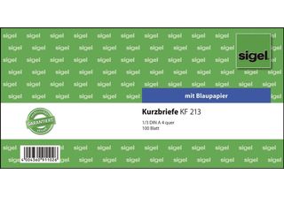 Sigel KF213 Messaggi Brevi "Lettera Breve"" - 1/3 A4 Orizzontale, 100 Fogli"