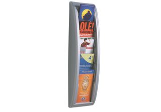 Paperflow 4062.35 Wand-Prospekthalter Quick Blick - 1/3 A4, Alu