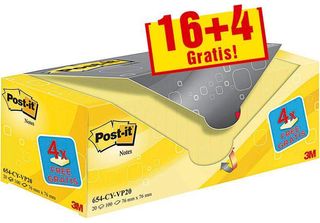Post-It® 654Y-20 Post-It® Notes Note Adesive Standard Giallo 16 Blocchetti