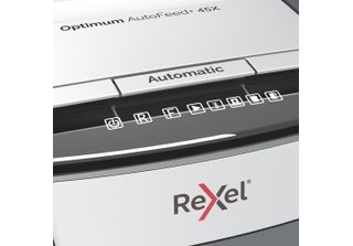 Rexel Rexel Autofeed 45X Distruggidocumenti Trasversali 55 Db Nero, Argento