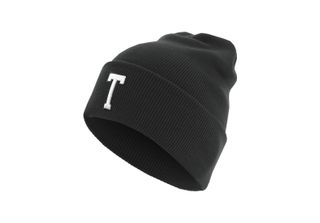 Mstrds Beanie Cuffia A Lettere In Maglia Nera