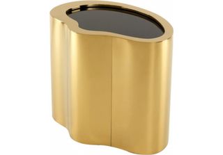 Casa Padrino Tavolino Di Design Art DéCo Oro Con Vetro Nero - Luxury Collection