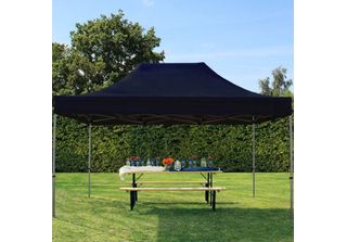Toolport 3X4,5M Gazebo Pieghevole, Premium Acciaio, Nero